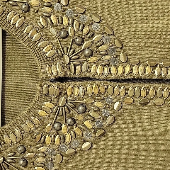 Boden moss green hook eye cardigan embellished sz 6 - Picture 2 of 6